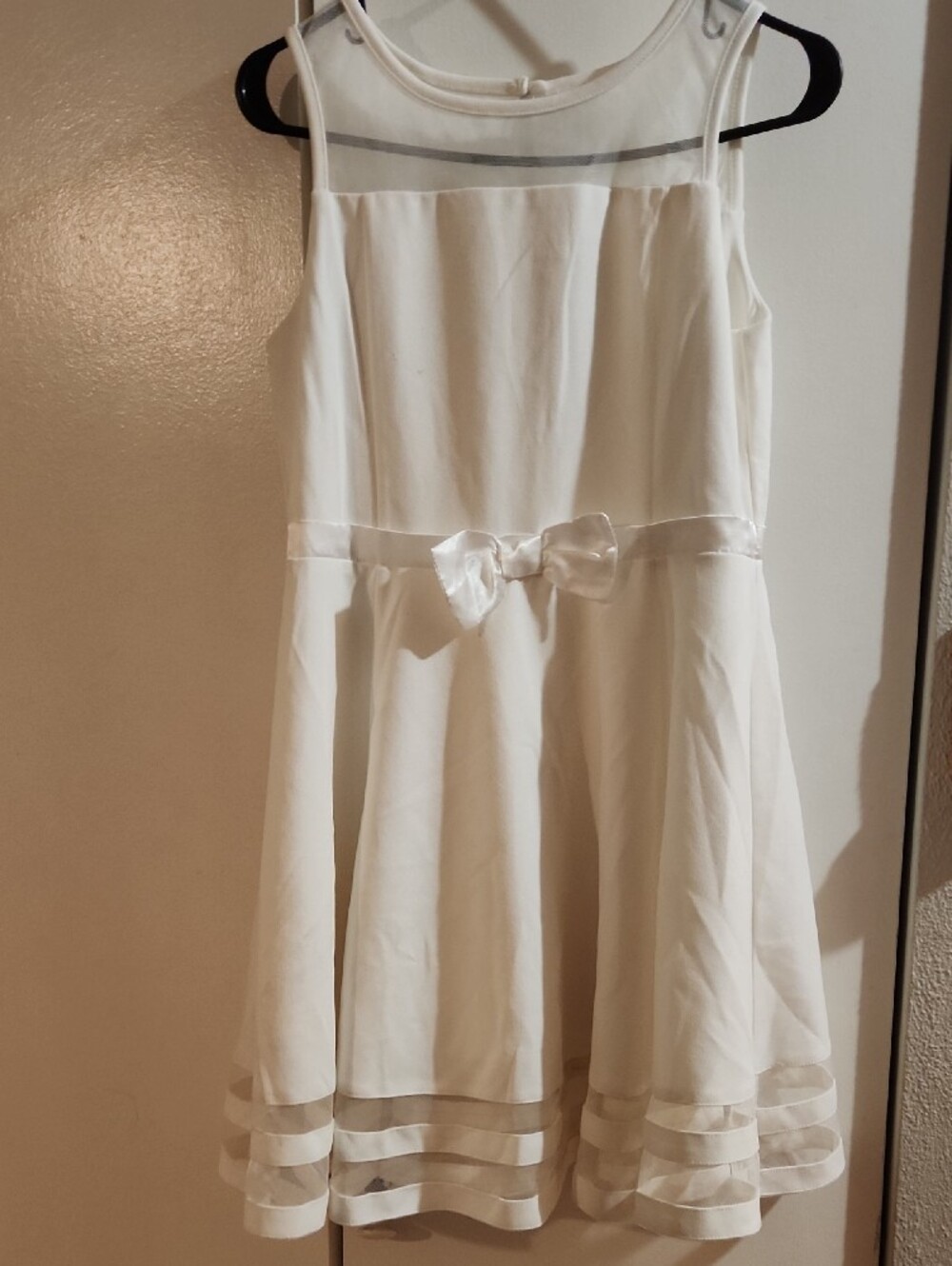 Calvin Klein White Mesh Girl's Dress Sz 16